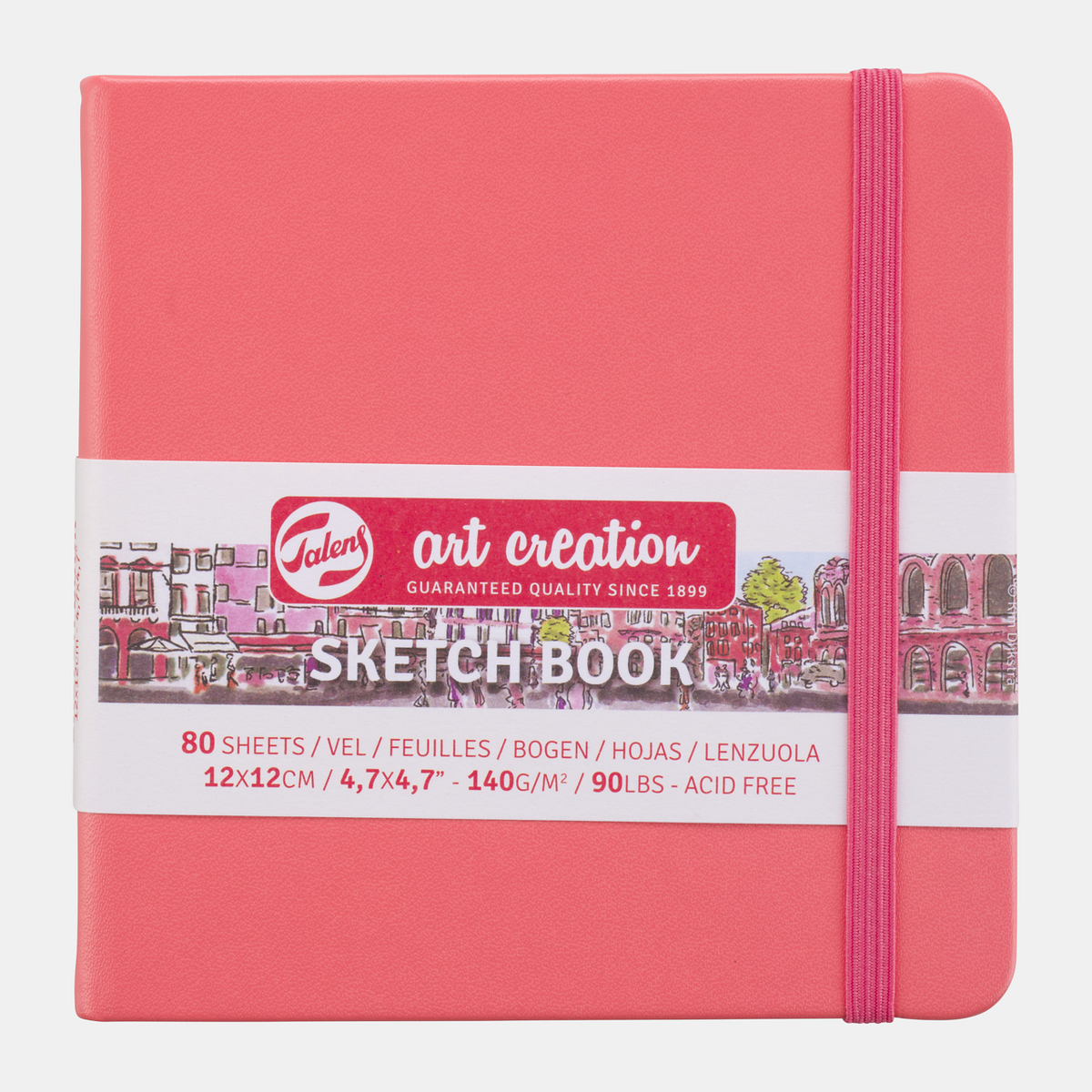 Blok za skiciranje Talens Art Creation Coral 12 x 12 cm, 140 g, 80 listova, tvrdi povez