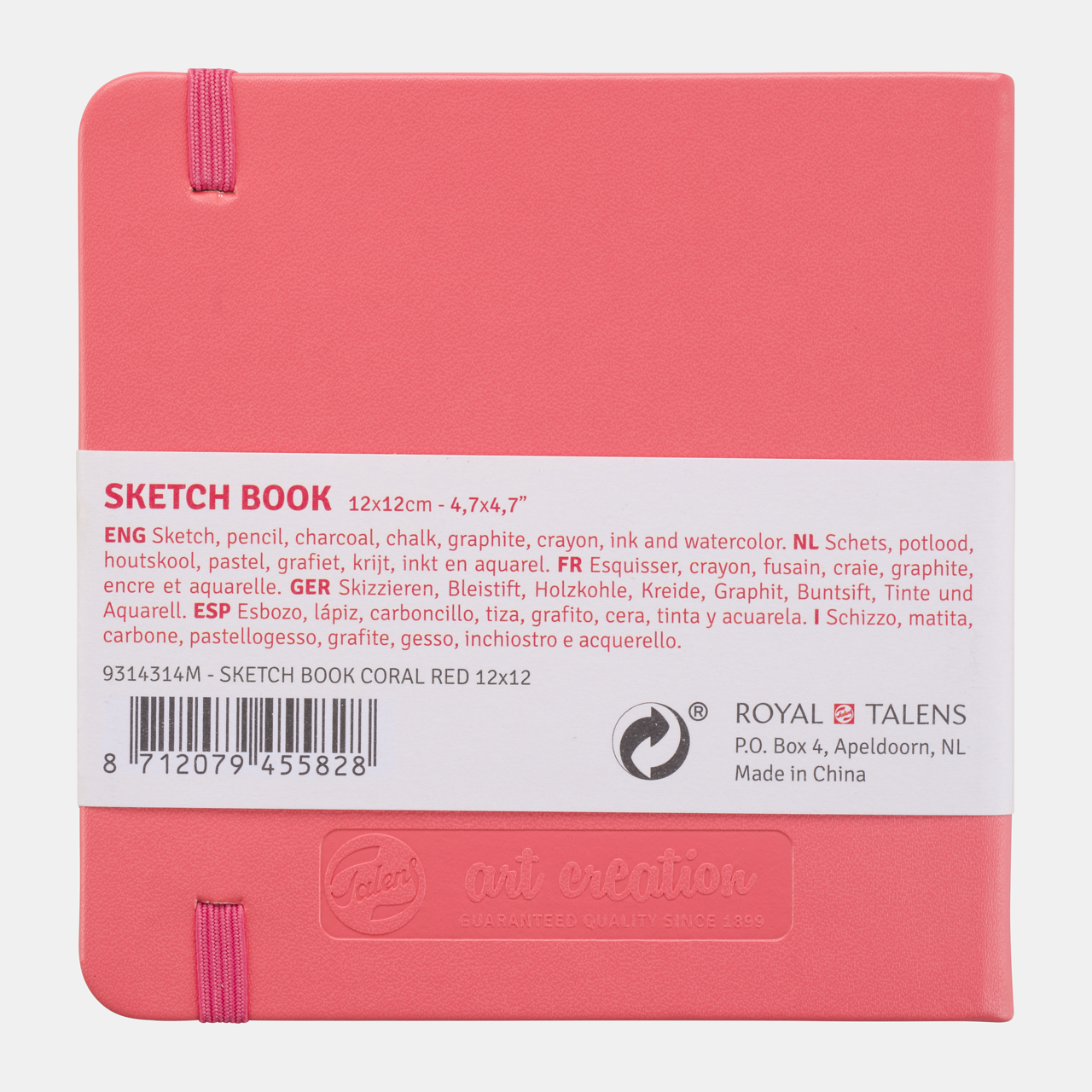 Blok za skiciranje Talens Art Creation Coral 12 x 12 cm, 140 g, 80 listova, tvrdi povez