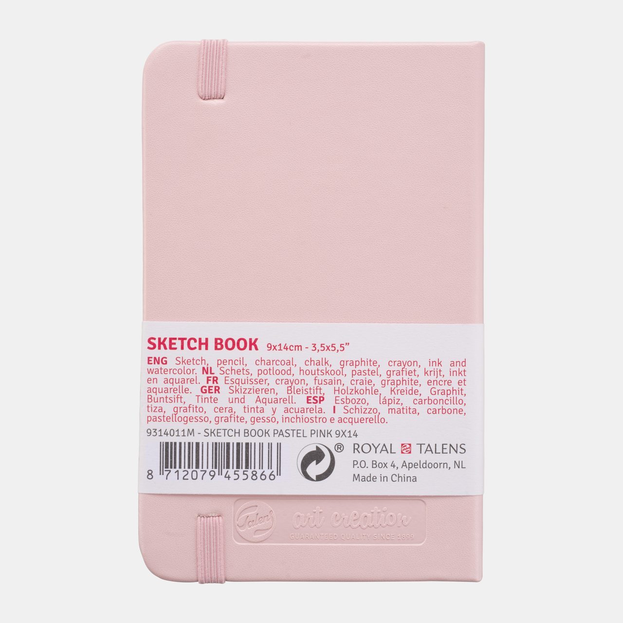Blok za skiciranje ROYAL TALENS Art Creation Pastel Pink 9 x 14 cm, 140 g, 90 listova, tvrdi povez