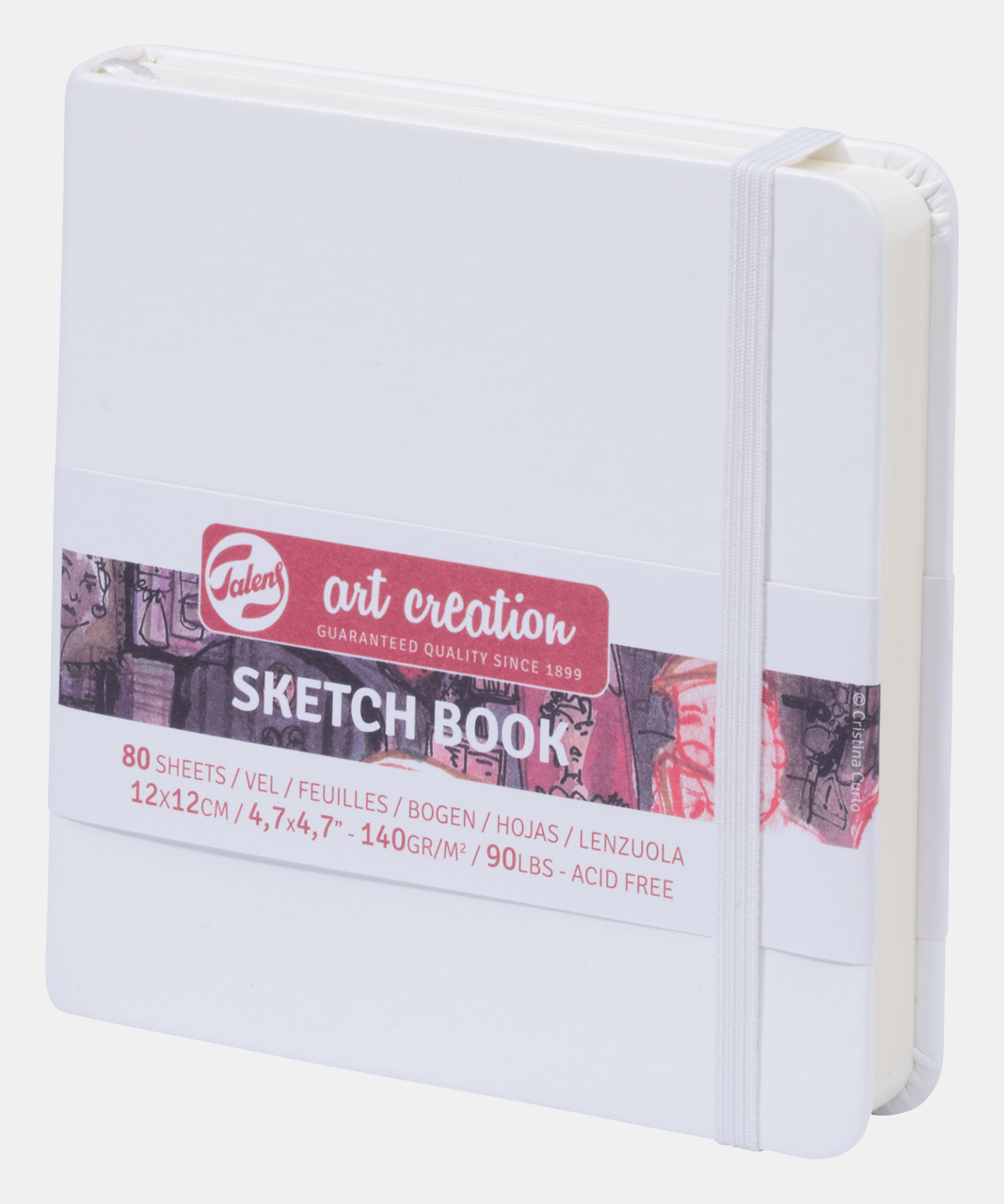 Skicen blok ROYAL TALENS Art Creation beli 12 x 12 cm, 140 g/m², 80 listova, tvrd povez
