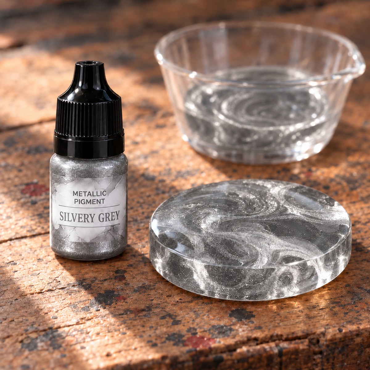 Tečni metalik pigment za smolu 5 ml – srebrna (Silvery Grey)