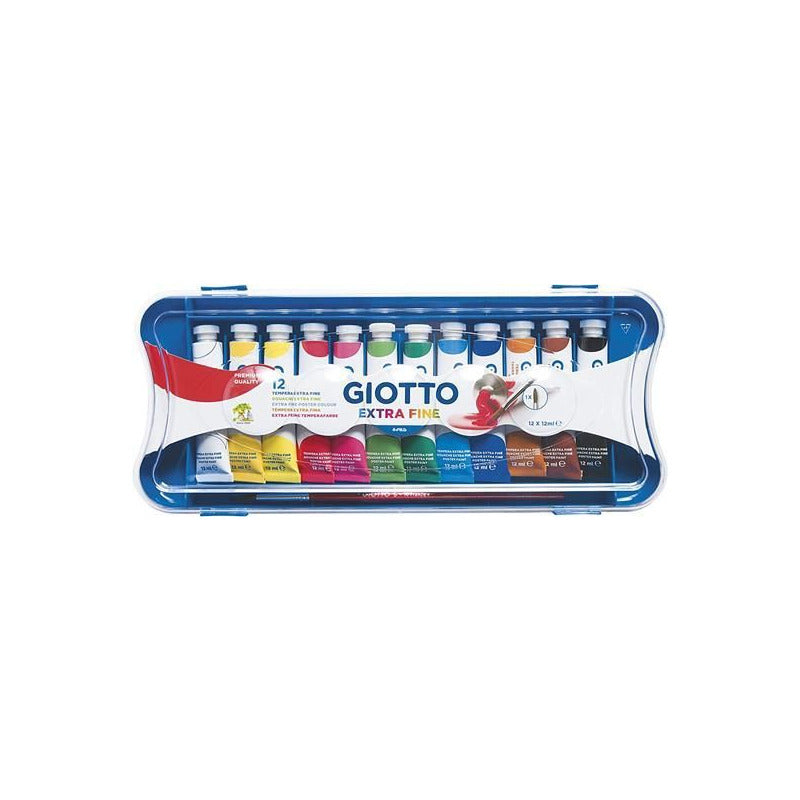 Temperne boje GIOTTO Extra Fine u tubama sa četkicom – 12 x