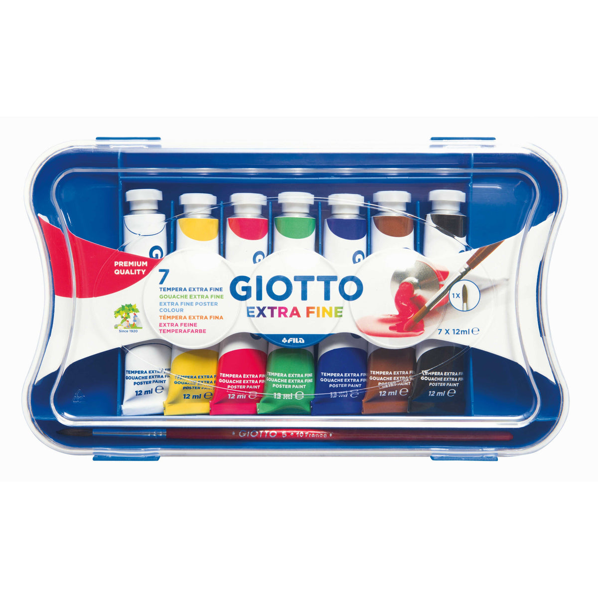 Temperne boje GIOTTO Extra Fine u tubama sa četkicom – 7 x