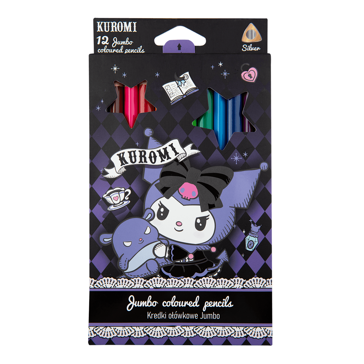 Trouglaste drvene bojice Colorino JUMBO Kuromi, 12 boja