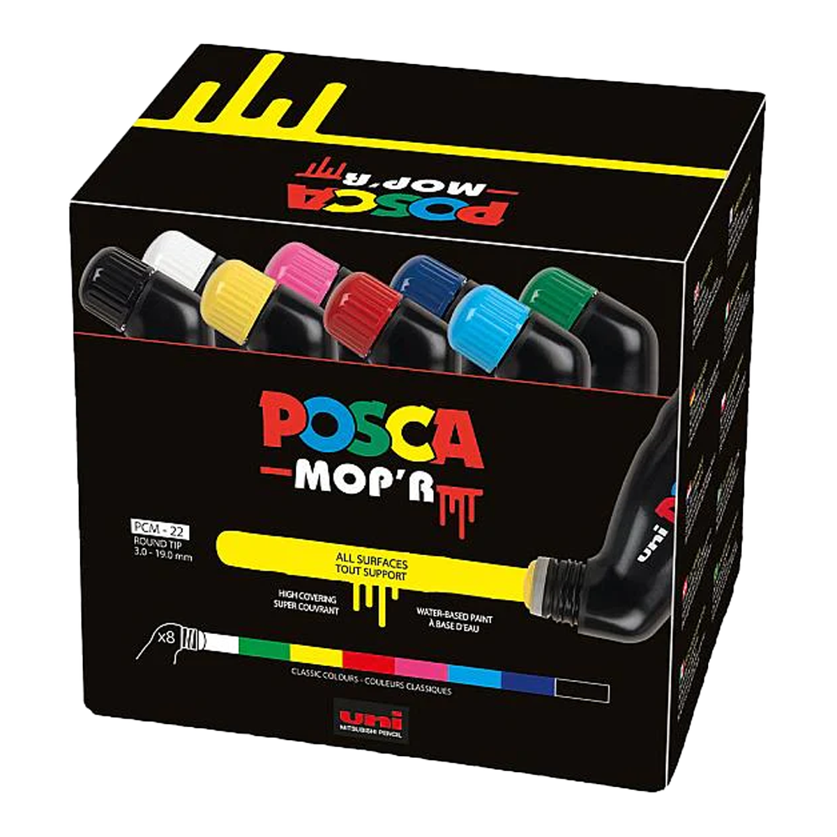 Posca PCM-22 8C MOP´R set markera, 3 – 19 mm, miks boja (8 kom)