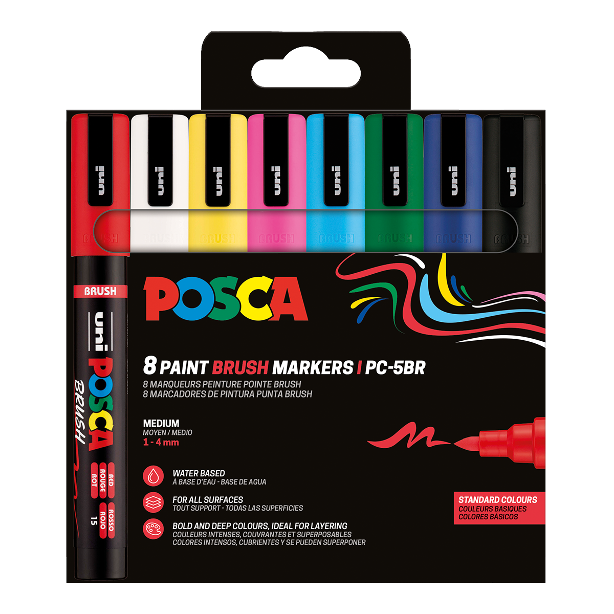 Posca set markera PC-5BR, 1 – 4 mm, osnovne boje – 8 kom