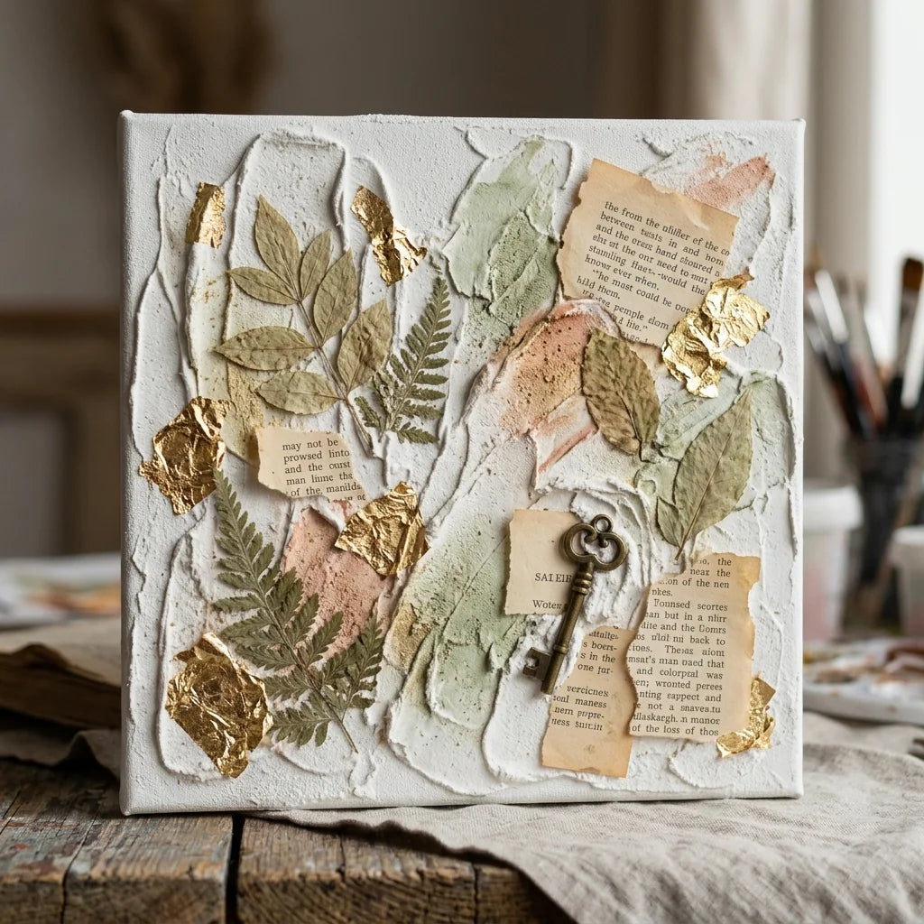 Mixed media kolaž sa ARTMIE 3D reljefnom pastom za modeliranje