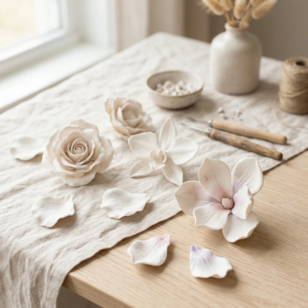 Delikatni cvetovi od lagane mase Cloudy Clay