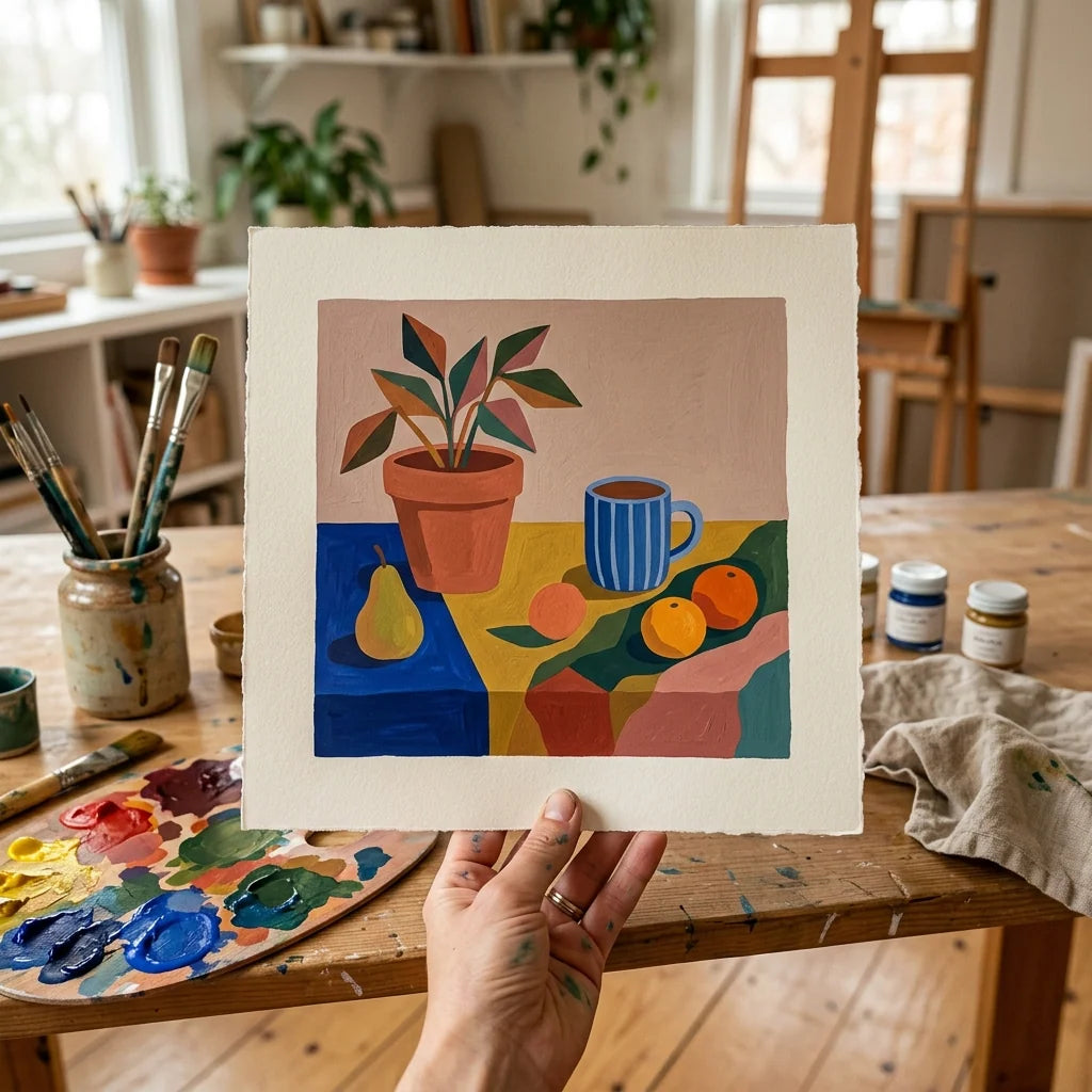 Ilustracija gvašom se suši