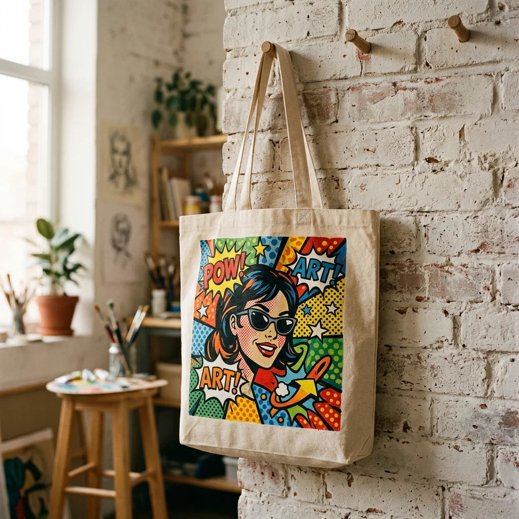 Torba sa pop-art motivom slikana akrilom