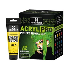 ACRIL PRO PROFESSIONAL Set akrilnih boja 12k75 ml