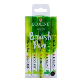 Akvarel olovke Ecoline Brush Pen Green | Set od 5 komada | Set od 5 komada