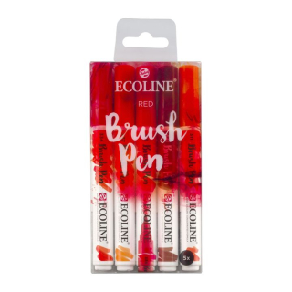 Akvarel olovke Ecoline Brush Pen Red | Set od 5 komada | Set od 5 komada