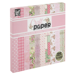 Scrapbooking papir 20 k 20 cm | roze nijanse | roze nijanse